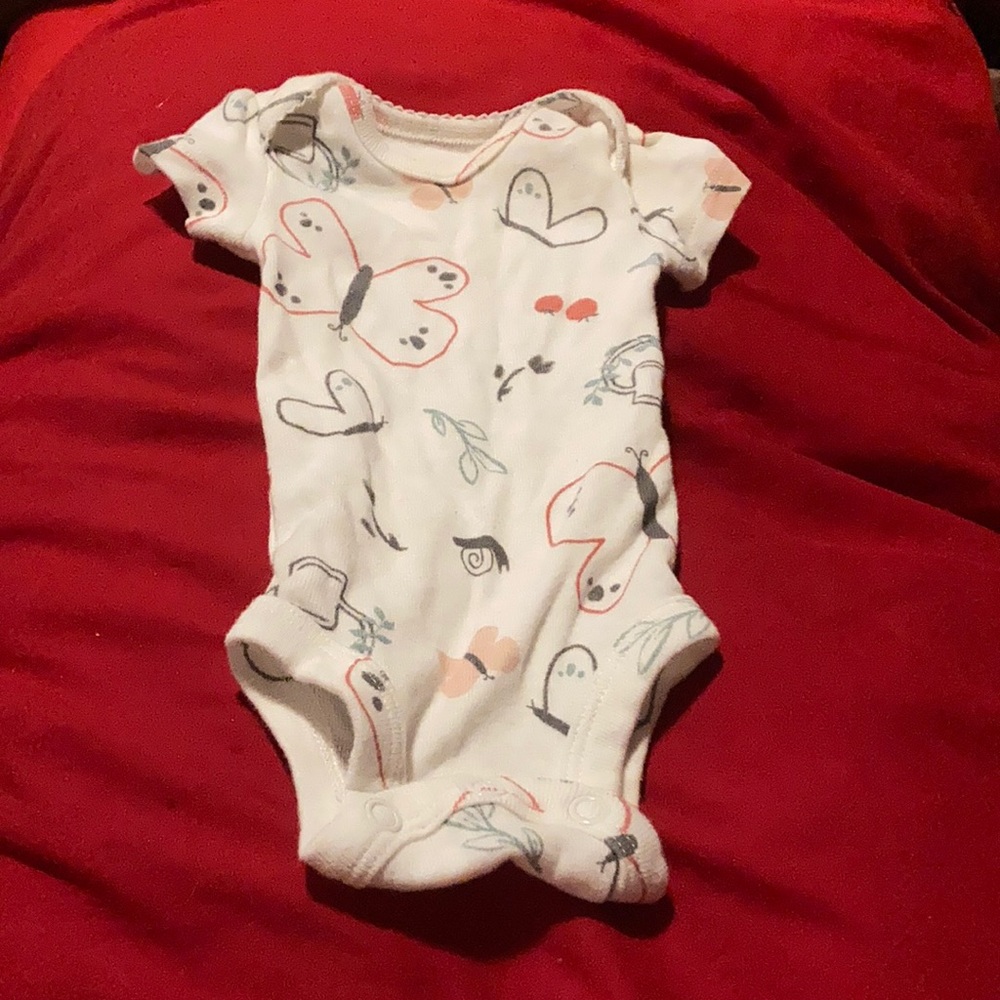 Carter's Preemie Baby Onesie Butterfly and Snails